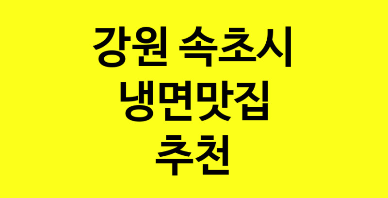 실시간 | 냉면맛집추천 강원 속초시 냉면맛집 방문해 보세요